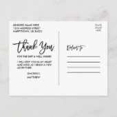 Modern Brush Script 4 Foto Abschluss Vielen Dank Postkarte (Rückseite)