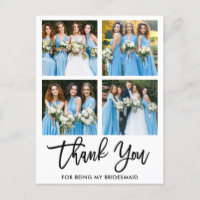 Modern Brush Script 4 Foto Bridesmaid Vielen Dank