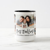 Modern Brush Script 5 Foto Bester Vater je Zweifarbige Tasse (Mittel)