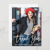 Modern Brush Script Abschluss Vielen Dank Postkarte (Vorne/Hinten)