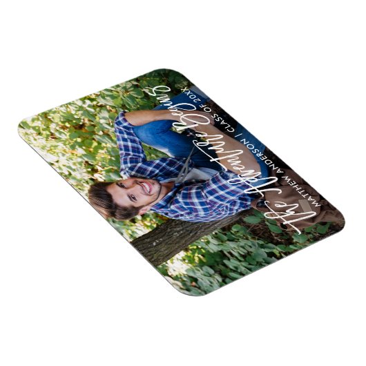 Modern Brush Script Adventure fängt Abschluss an Magnet (Rechte Seite)