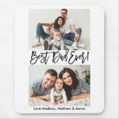 Modern Brush Script Bester Vater je 2 Foto Mousepad (Vorne)