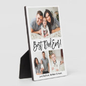 Modern Brush Script Bester Vater je 3 Foto Fotoplatte (Seite)