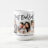 Modern Brush Script Bester Vater je 3 Foto Kaffeetasse (Mittel)