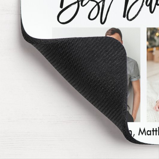 Modern Brush Script Bester Vater je 3 Foto Mousepad (Ecke)