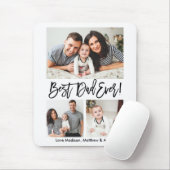 Modern Brush Script Bester Vater je 3 Foto Mousepad (Mit Mouse)