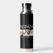 Modern Brush Script Bester Vater je 3 Foto Trinkflasche (Links)