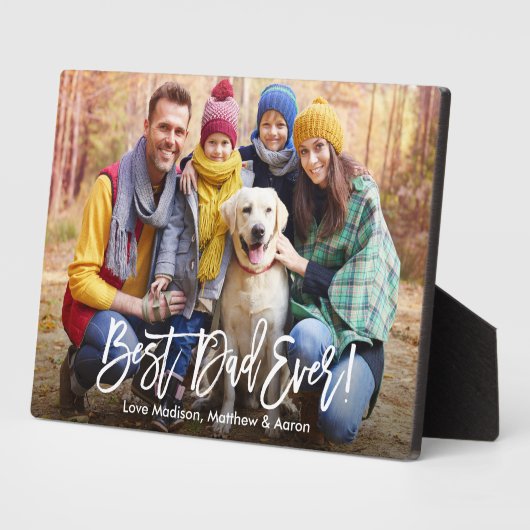 Modern Brush Script Bester Vater je Foto Fotoplatte (Seite)