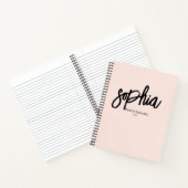 Modern Brush Script Blush Pink Notebook Notizblock (Innenseite)