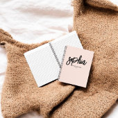 Modern Brush Script Blush Pink Notebook Notizblock