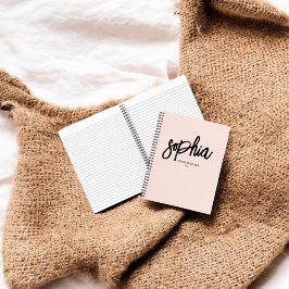Modern Brush Script Blush Pink Notebook Notizblock