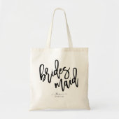 Modern Brush Script Bridesmaid Geschenk Tragetasche (Vorne)