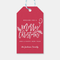 Modern Brush Script Bright Christmas Geschenk Tag