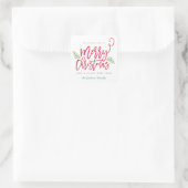 Modern Brush Script Bright Christmas Quadratischer Aufkleber (Tasche)