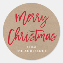 Modern Brush Script Christmas Kraft-Geschenkstift