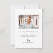 Modern Brush Script Einfaches Foto Abschluss Dankeskarte (Rückseite)