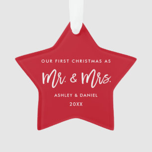 Modern Brush Script Erste Weihnacht Mr. Star Ornament
