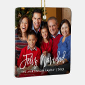 Modern Brush Script Feliz Navidad Foto Keramikornament (Rechts)