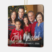 Modern Brush Script Feliz Navidad Foto Keramikornament (Links)