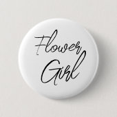 Modern Brush Script Flower Girl Brautparty Button (Vorderseite)