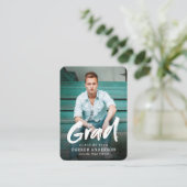 Modern Brush Script Foto Abschluss Einladung (Stehend Vorderseite)