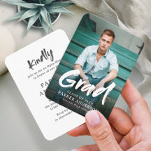 Modern Brush Script Foto Abschluss Einladung