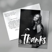 Modern Brush Script Foto Abschluss Vielen Dank Postkarte