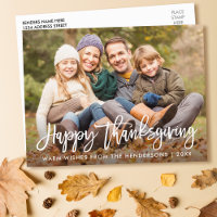 Modern Brush Script Foto Happy Thanksgiving