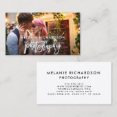 Modern Brush Script Fotografie Foto W Visitenkarte (Vorne/Hinten)