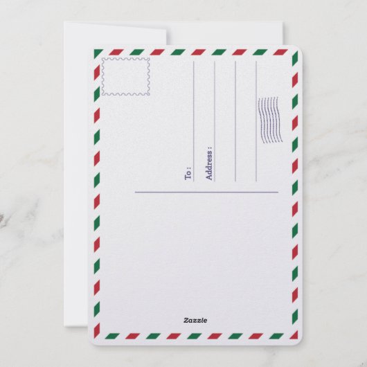 Modern Brush Script Frohe Weihnachten Foto Postcar (Rückseite)