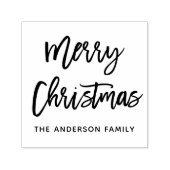 Modern Brush Script Frohe Weihnachten Platz Permastempel (Design)