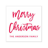 Modern Brush Script Frohe Weihnachten Platz Rot Permastempel (Design)
