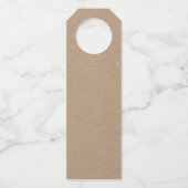 Modern Brush Script Frohe Weihnachten Tartan Kraft Flaschenanhänger (Rückseite)