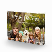 Modern Brush Script Frohe Weihnachtsfamilie Fotoblock (Rechts)