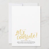 Modern Brush Script Gold 2 Foto Graduation Party Einladung (Rückseite)