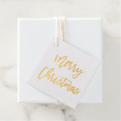 Modern Brush Script Gold Frohe Weihnachten Platz Geschenkanhänger (Mit Box)