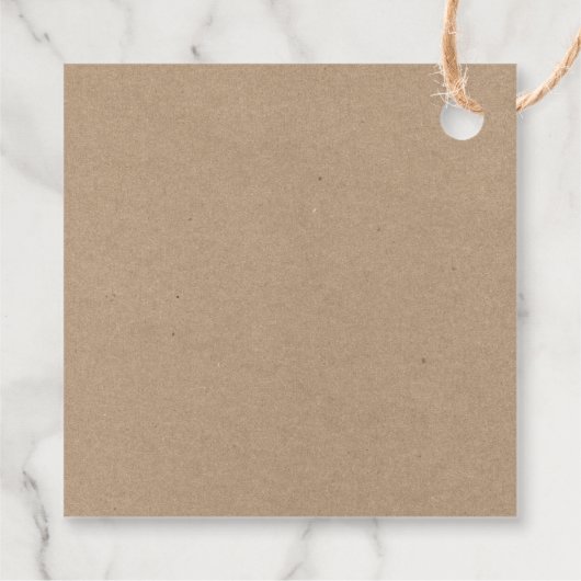 Modern Brush Script Green Christmas Kraft Square Geschenkanhänger (Rückseite)