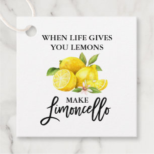 Modern Brush Script Lemons Limoncello Geschenkanhänger