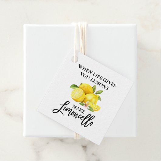 Modern Brush Script Lemons Limoncello Geschenkanhänger (Beispiel)