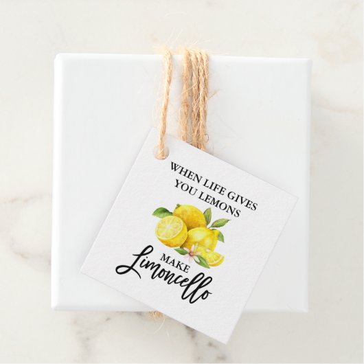 Modern Brush Script Lemons Limoncello Kraft Geschenkanhänger (Beispiel)