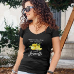 Modern Brush Script Limoncello Lemons Black V-Neck T-Shirt<br><div class="desc">Moderne Pinselschrift Wasserfarben Zitronen,  wenn das Leben Lemons gibt Limoncello Black V-Neck T - Shirt machen</div>