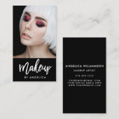 Modern Brush Script Makeup Artist Foto Visitenkarte (Vorne/Hinten)