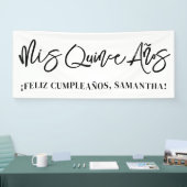 Modern Brush Script Mis Quince Años Banner (Messe)