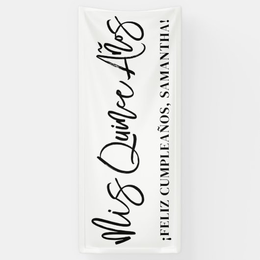Modern Brush Script Mis Quince Años Banner (Vertikal)