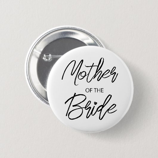 Modern Brush Script Mother The Bride Party Button (Vorne & Hinten)