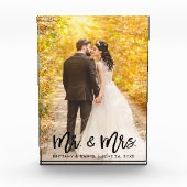 Modern Brush Script Mr. and Mrs. Wedding Fotoblock (Vorderseite)