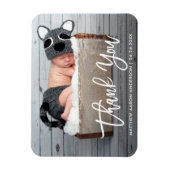 Modern Brush Script New Baby Vielen Dank Magnet (Vertikal)