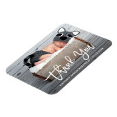 Modern Brush Script New Baby Vielen Dank Magnet (Linke Seite)