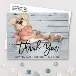 Modern Brush Script New Baby Vielen Dank. Postkarte<br><div class="desc">Modernes Black Brush Script New Baby Danke Postcard</div>