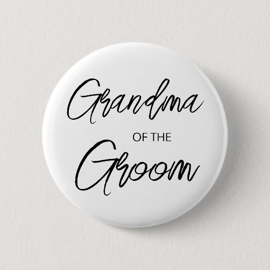 Modern Brush Script Oma The Groom Party Button (Vorderseite)